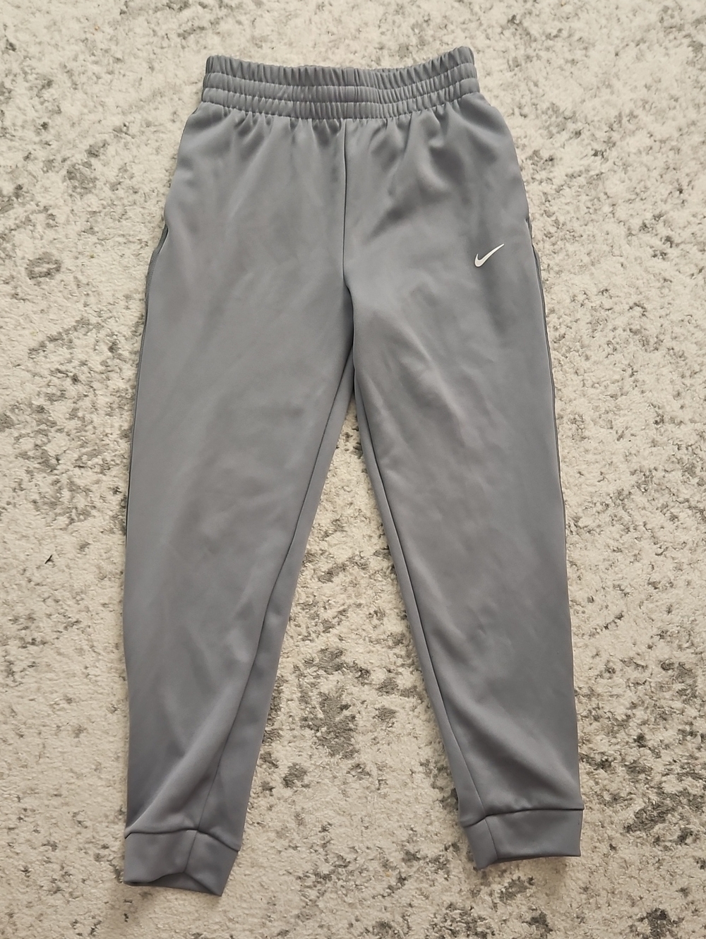 Nike Kids Gray Dri-FIT Joggers with White Swoosh